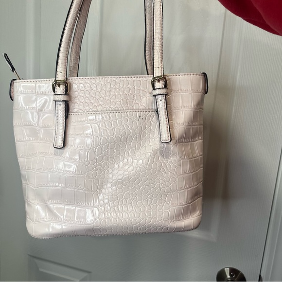 Anne Klein Crocodile-Embossed Tote Bag Light Pink - Picture 7 of 9